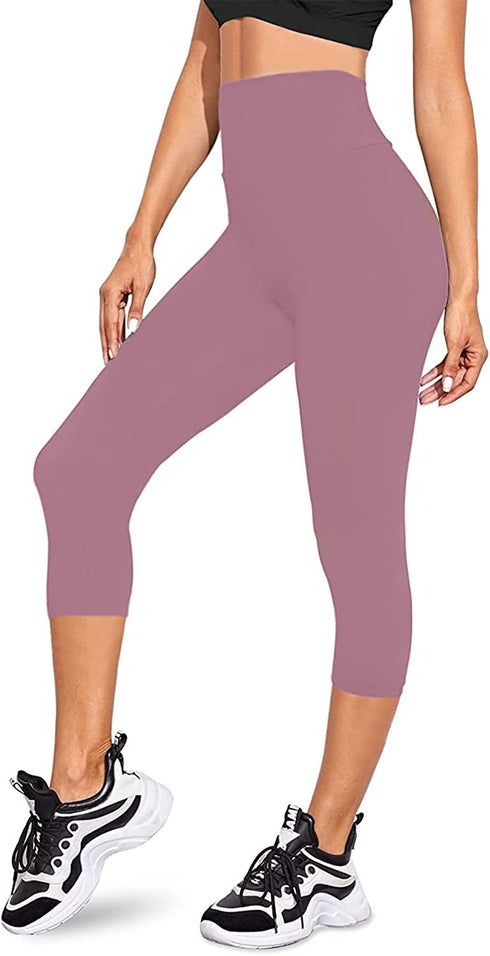 High Waisted Womens Black Workout Leggings - Running Tummy Control Yoga Pants